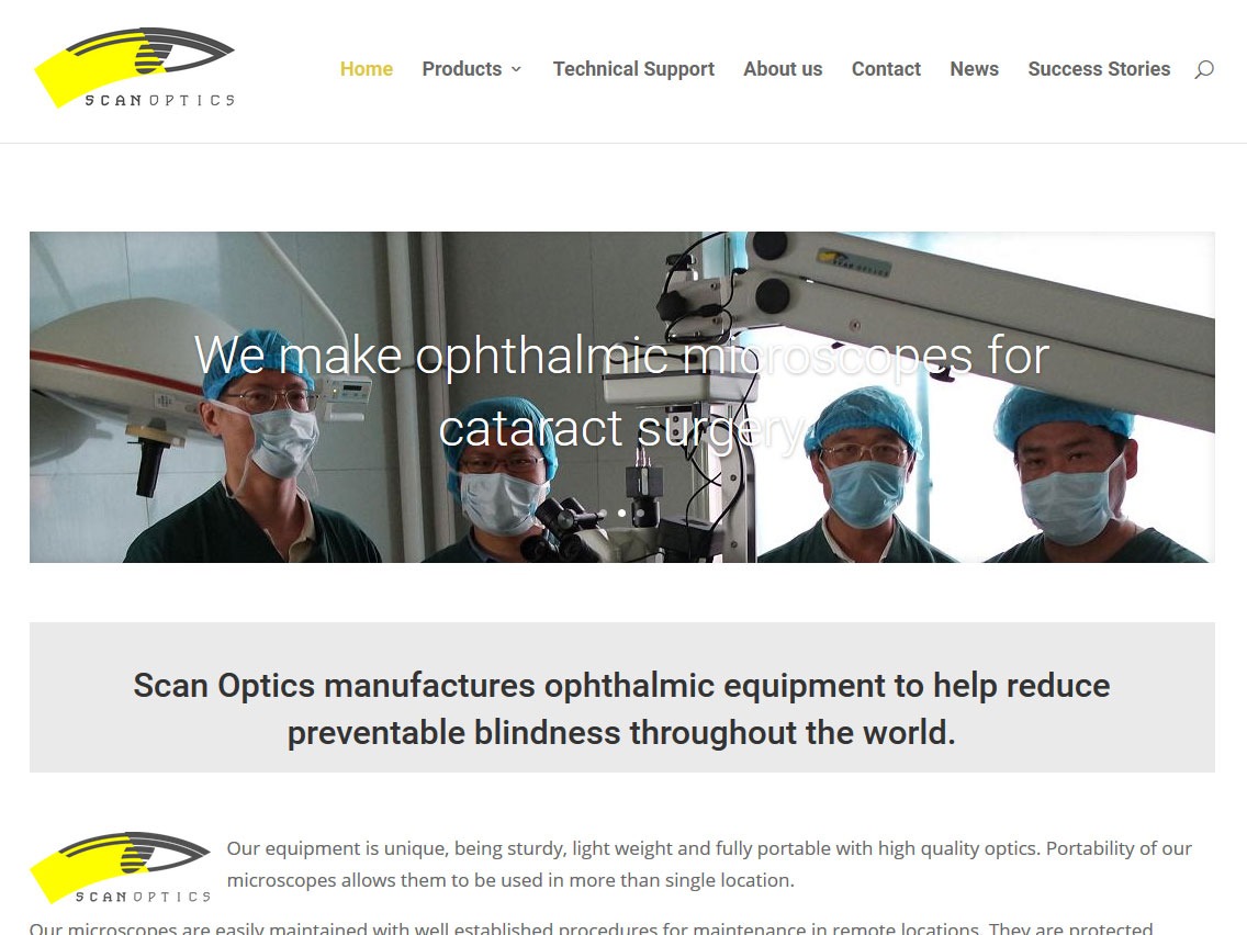 Website for ScanOptics in Adelaide