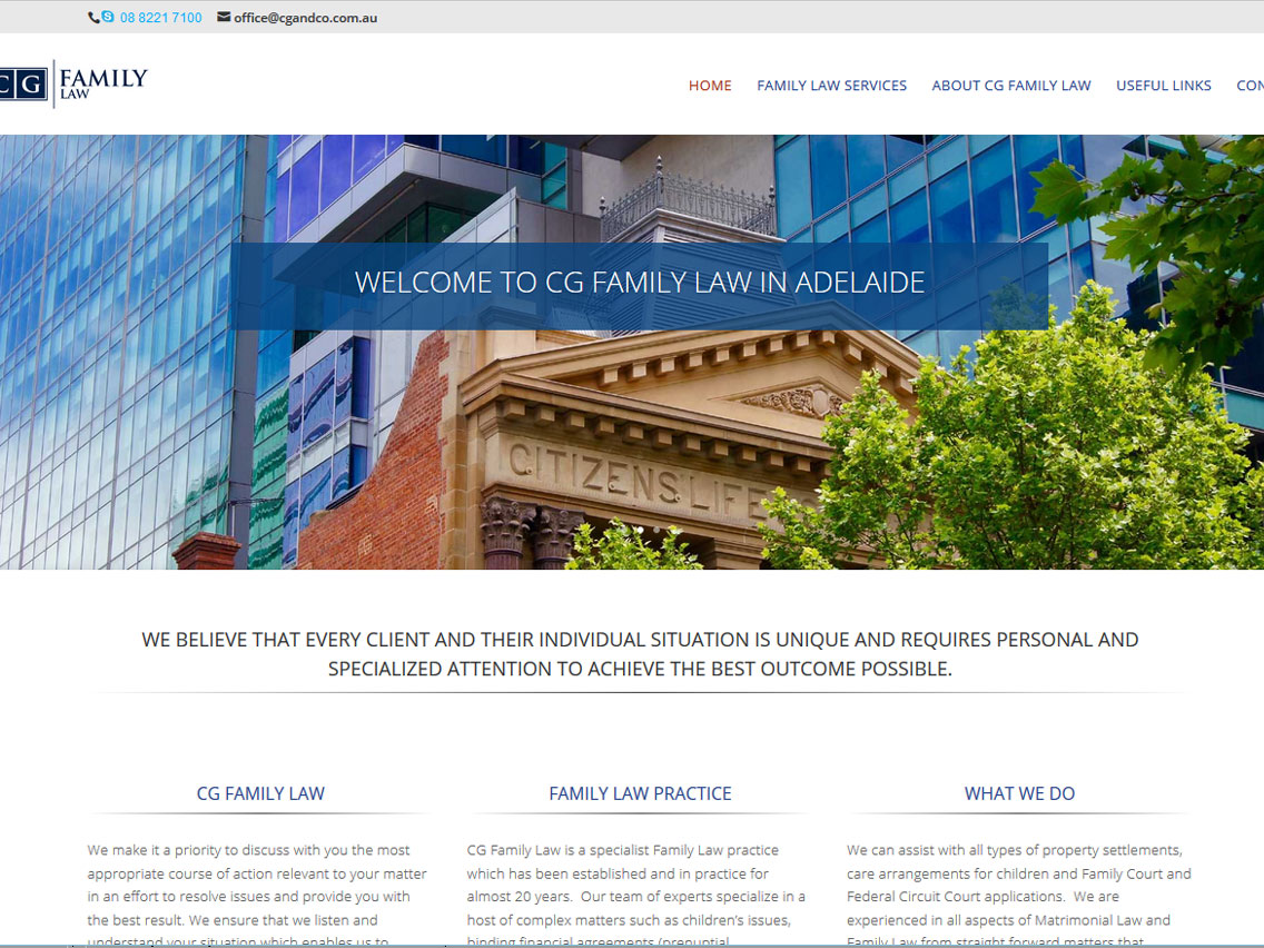 WordPress website for CG Family Law
