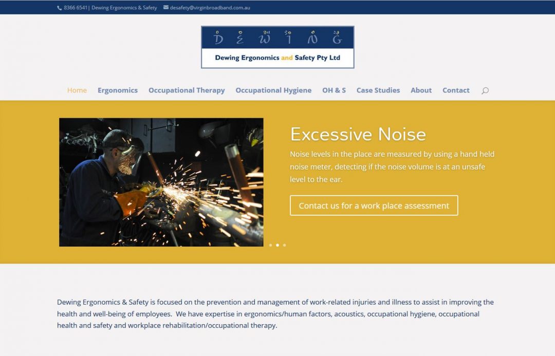 website design for Dewing Ergonomics & Safety