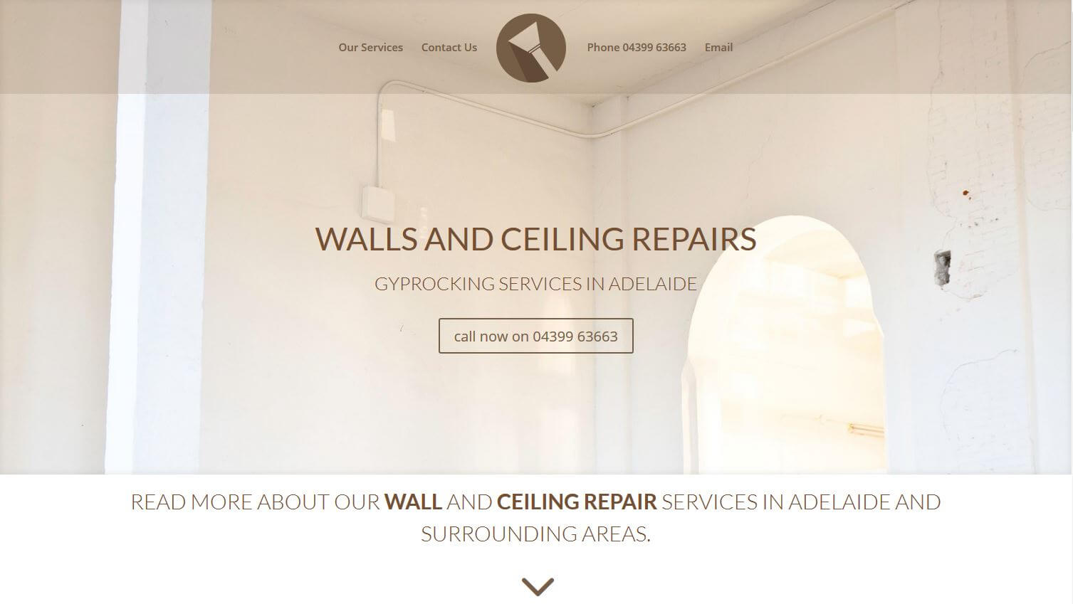 Website design for Walls and Ceiling repairs