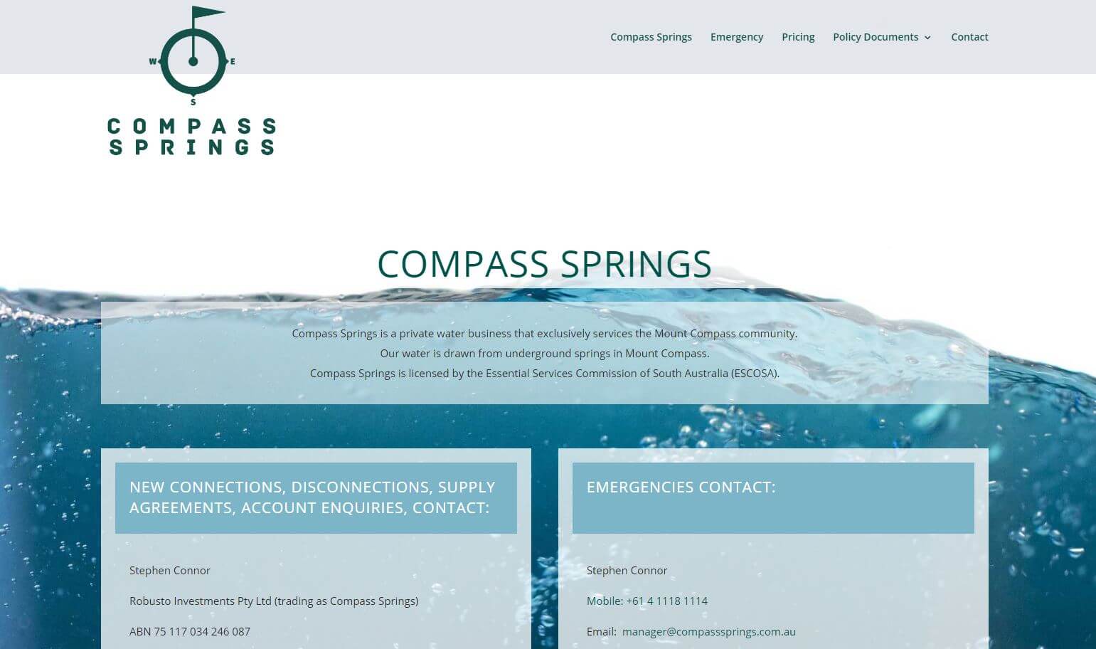 Landing Page Website for Compass Springs