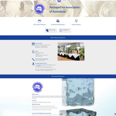 Website for Packaged Ice Association of Australasia