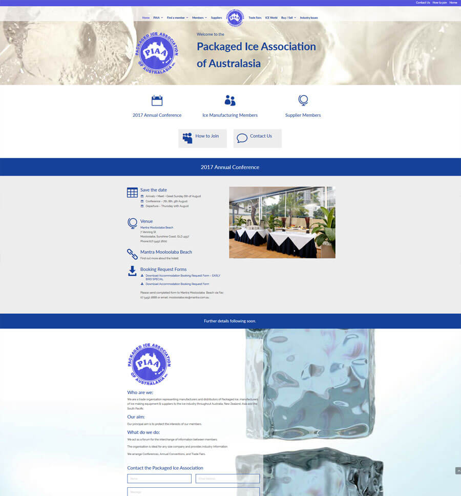 website designe for packaged ice association website website designe for packaged ice association website