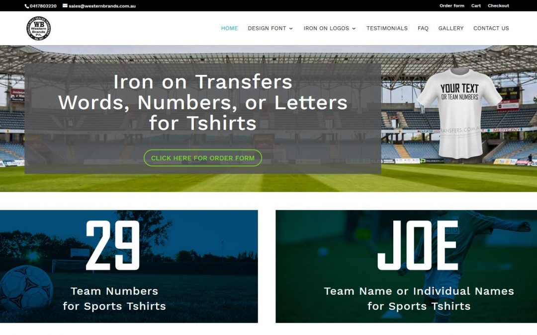 Ecommerce website for Iron on Transfers