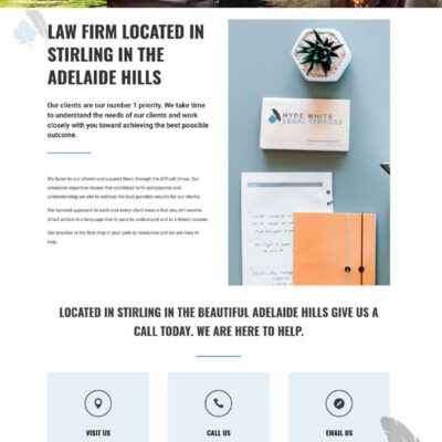 Website for Hyde White Legal Services in Sterling