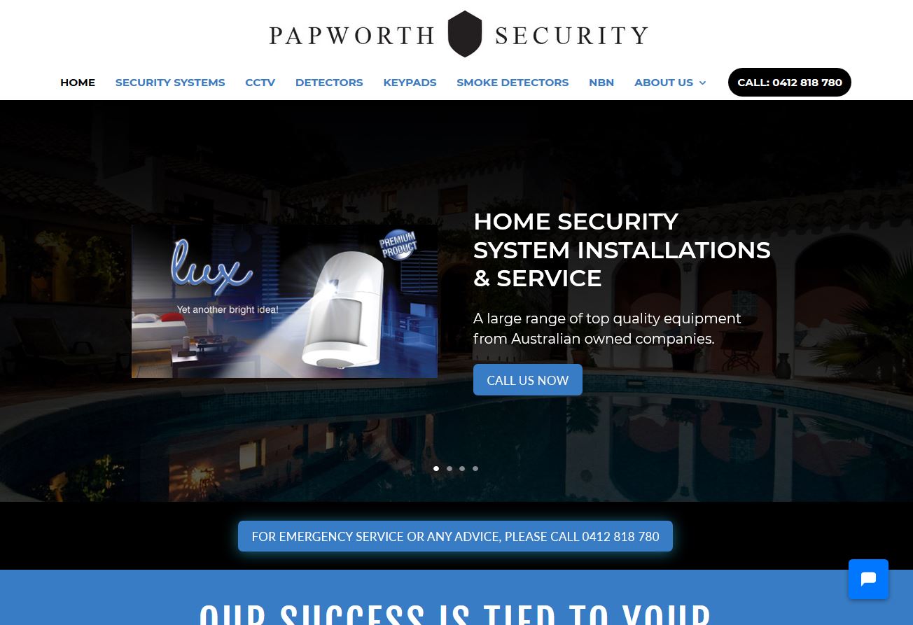 Website design for Papworth Security