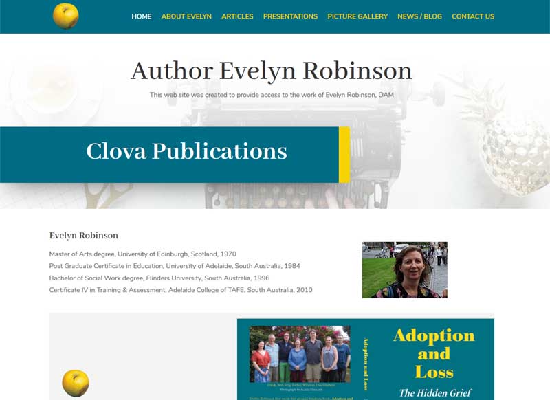 Website for Author Evelyn Robinson