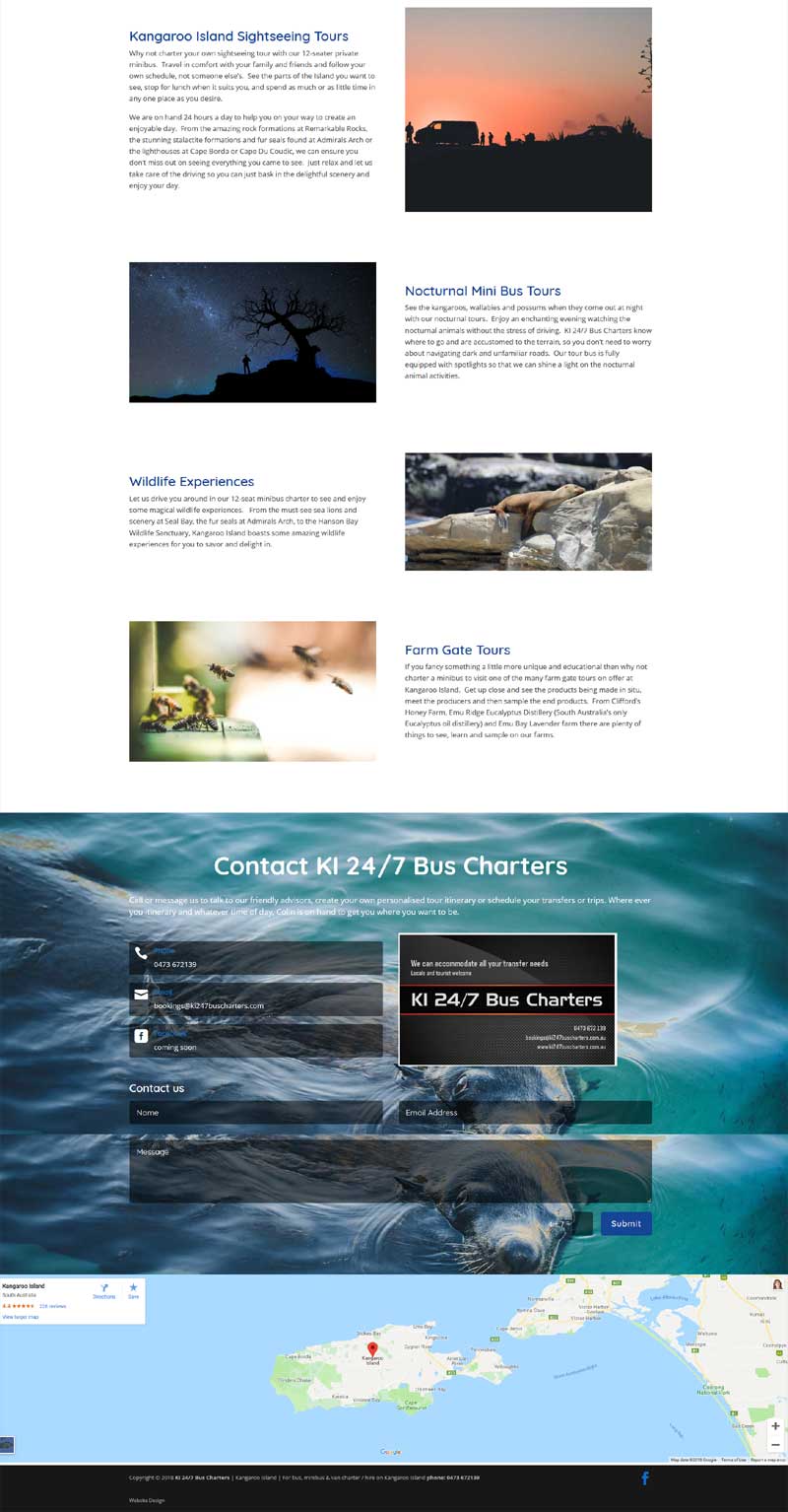 website design for kangaroo island bus charters