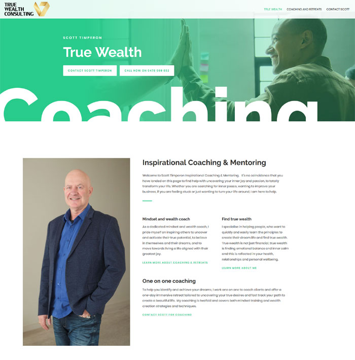 Website design for True Wealth Consulting in Adelaide