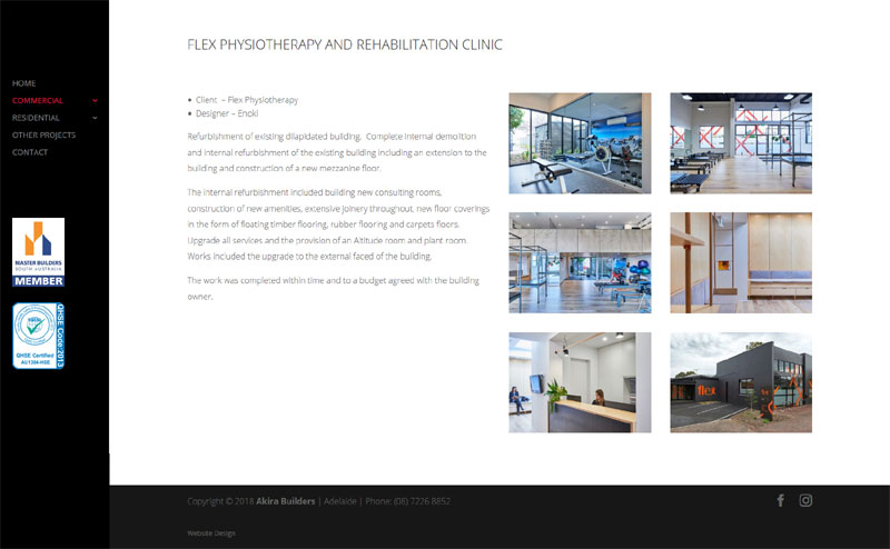 website design adelaide small business website akira builders