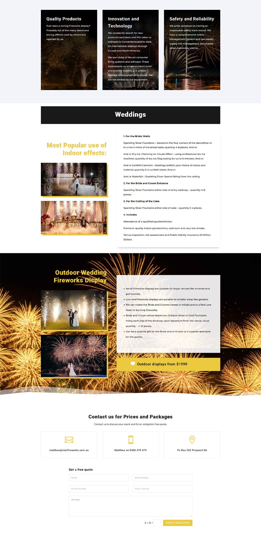 website design for fireworks professionals in south australia website design for fireworks professionals in south australia