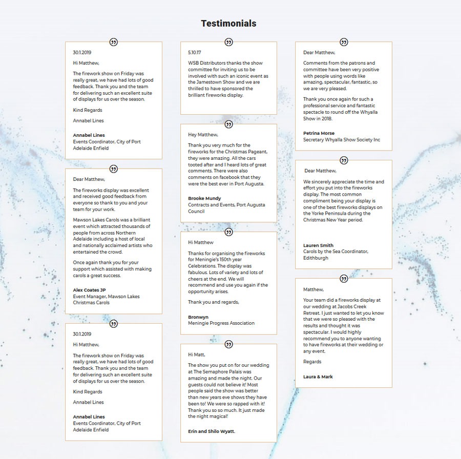 website design for fireworks professionals in south australia website design for fireworks professionals in south australia