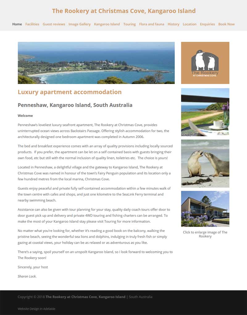 holiday rental kangaroo island website booking