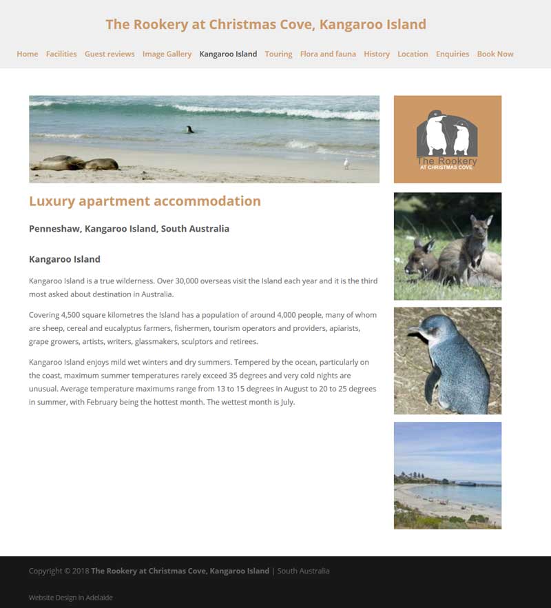 holiday rental kangaroo island website booking