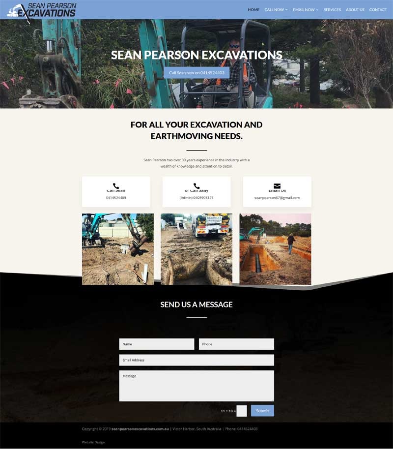 website design for sean pearson excavation victor harbor website design for sean pearson excavation victor harbor