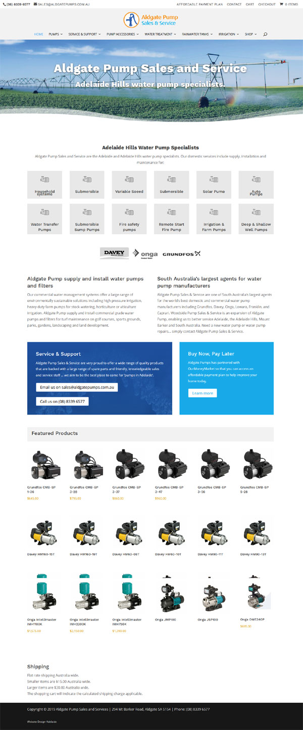 website design aldgate pumps adelaide