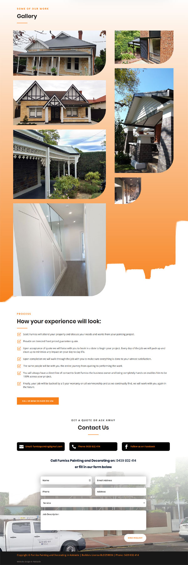 website design painting business adelaide