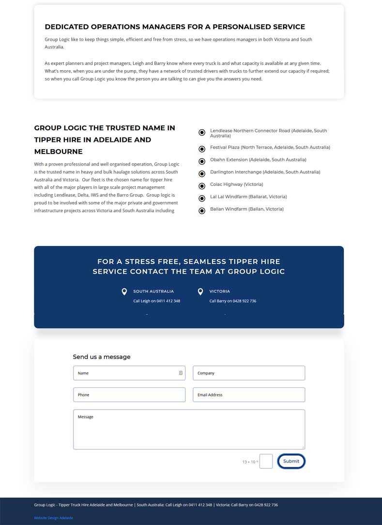 website design for group logic in adelaide