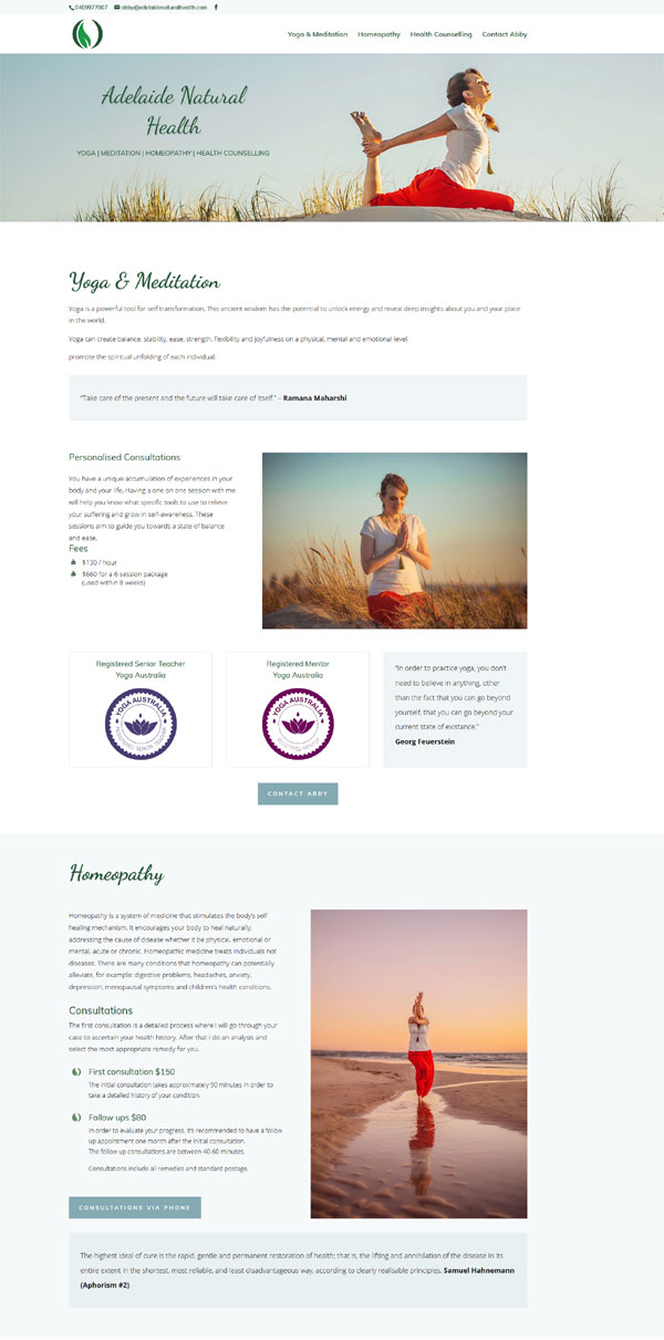 website design adelaide natural health