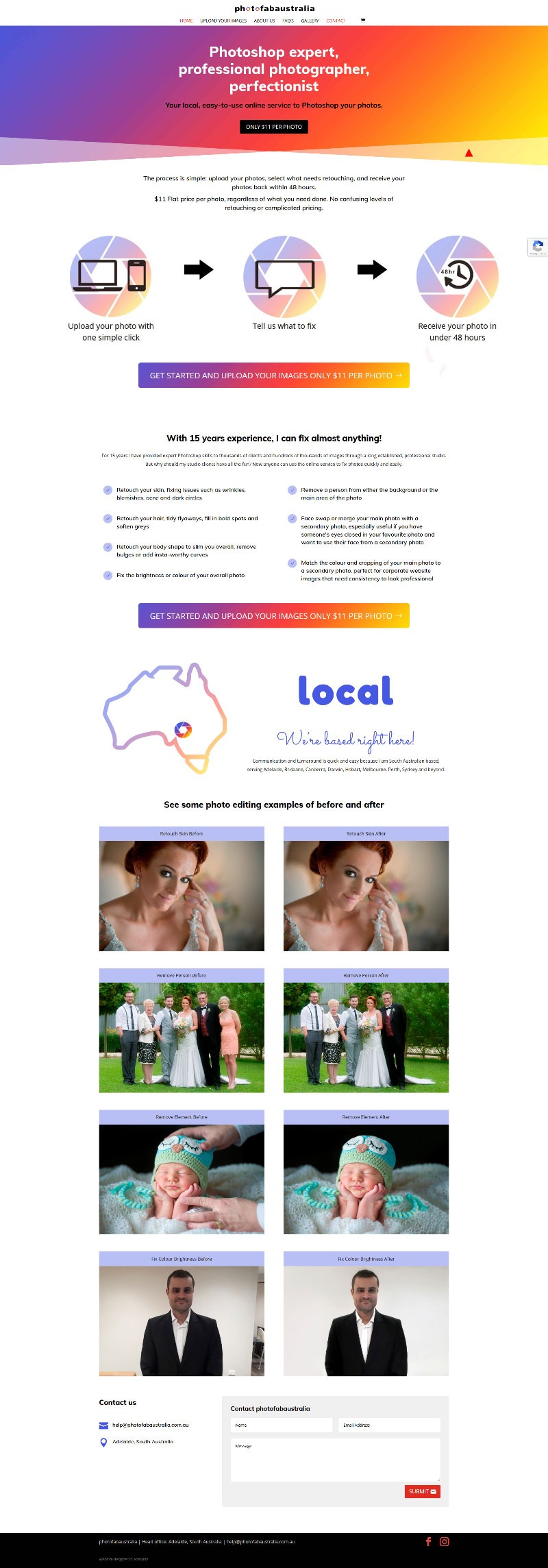 website design in adelaide for photo editing business