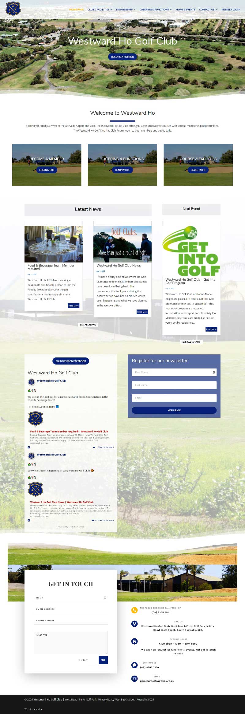 Website design for Westward Ho Golf Club Website design for Westward Ho Golf Club