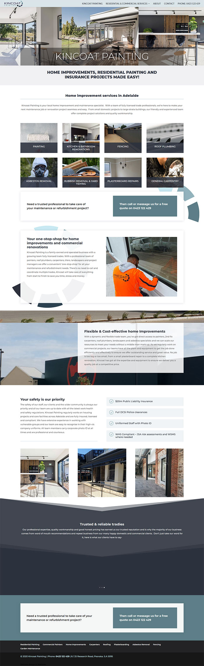 website design example painting business adelaide