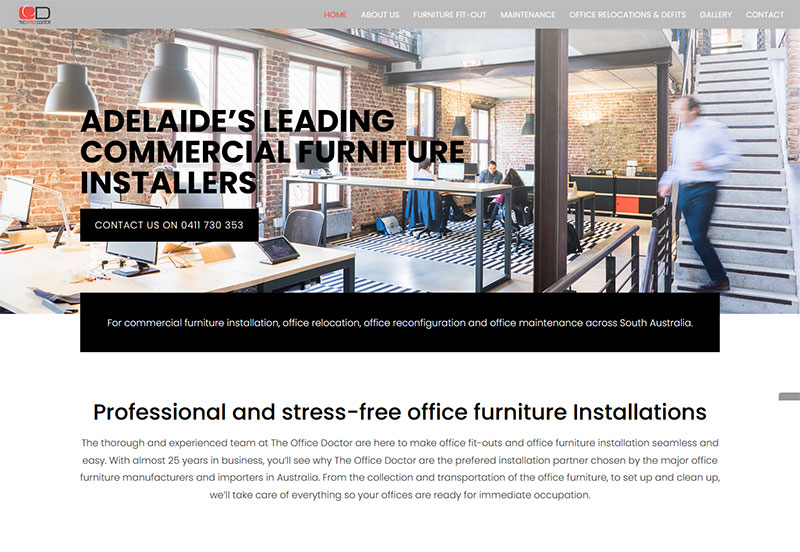 Website design for commercial furniture installers