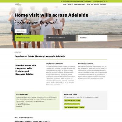 Website design for home visit wills across Adelaide
