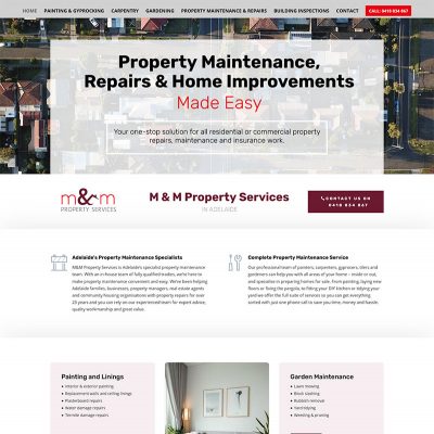 Website design for property maintenance service business in Adelaide