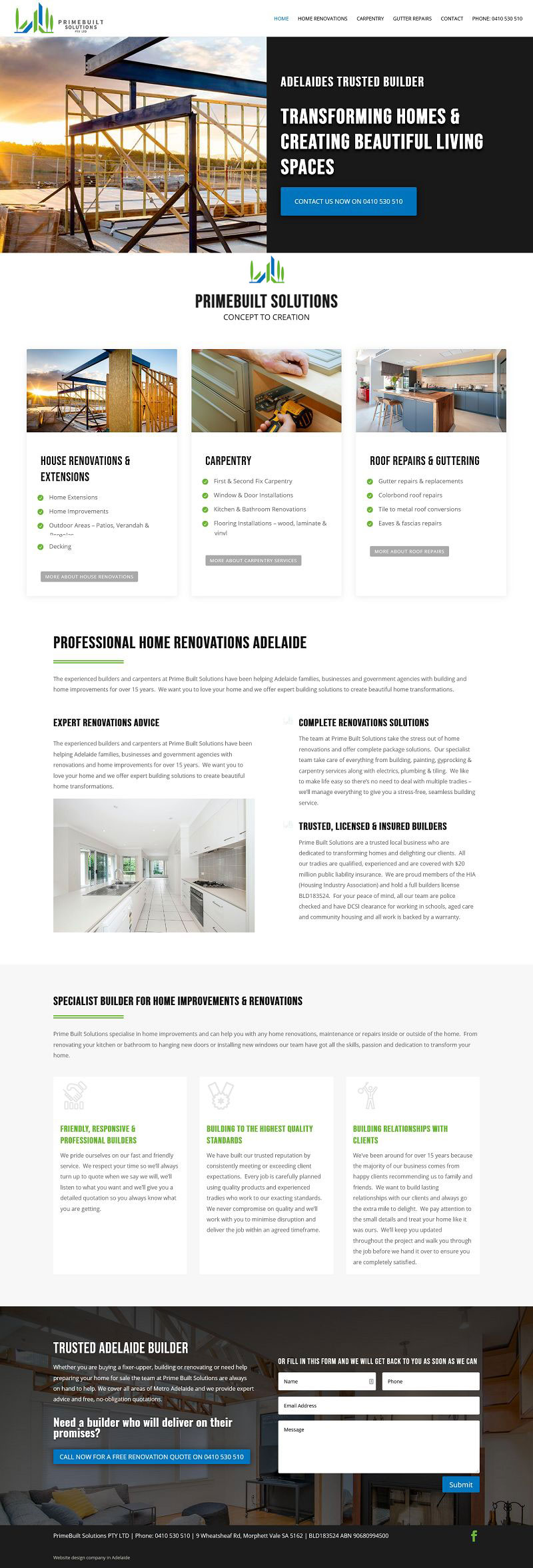 website designer adelaide home renovations