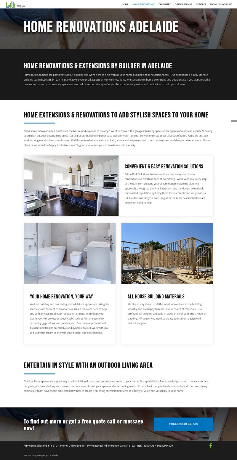 website designer adelaide home renovations