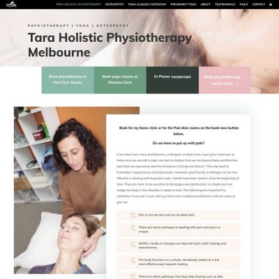 Ecommerce booking website for physiotherapy and yoga