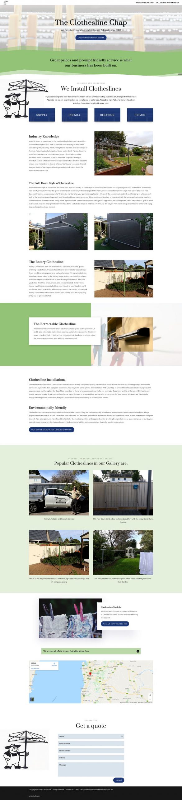 single page website design adelaide