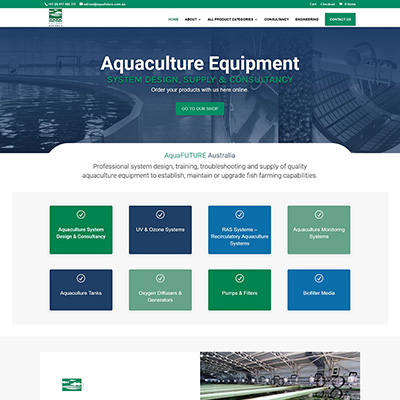 Ecommerce website design for aquaculture equipment