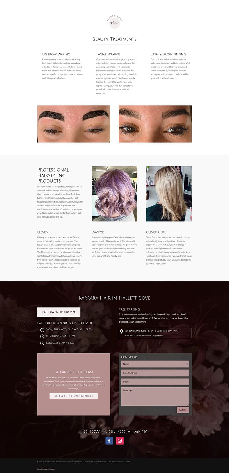 hairdressing website design in adelaide