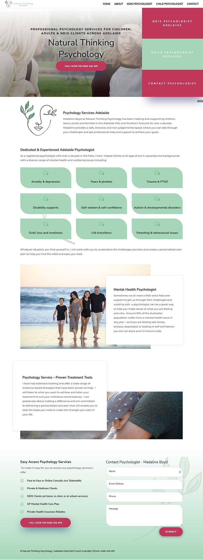 website design for psychologist in adelaide