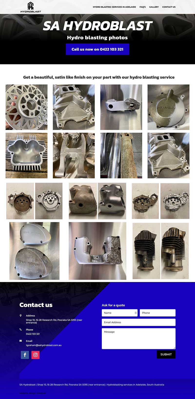 website design in adelaide single page website