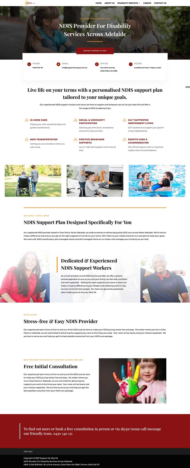 website-design-for-disability-service-business-adelaide rebuild website in WordPress and Divi