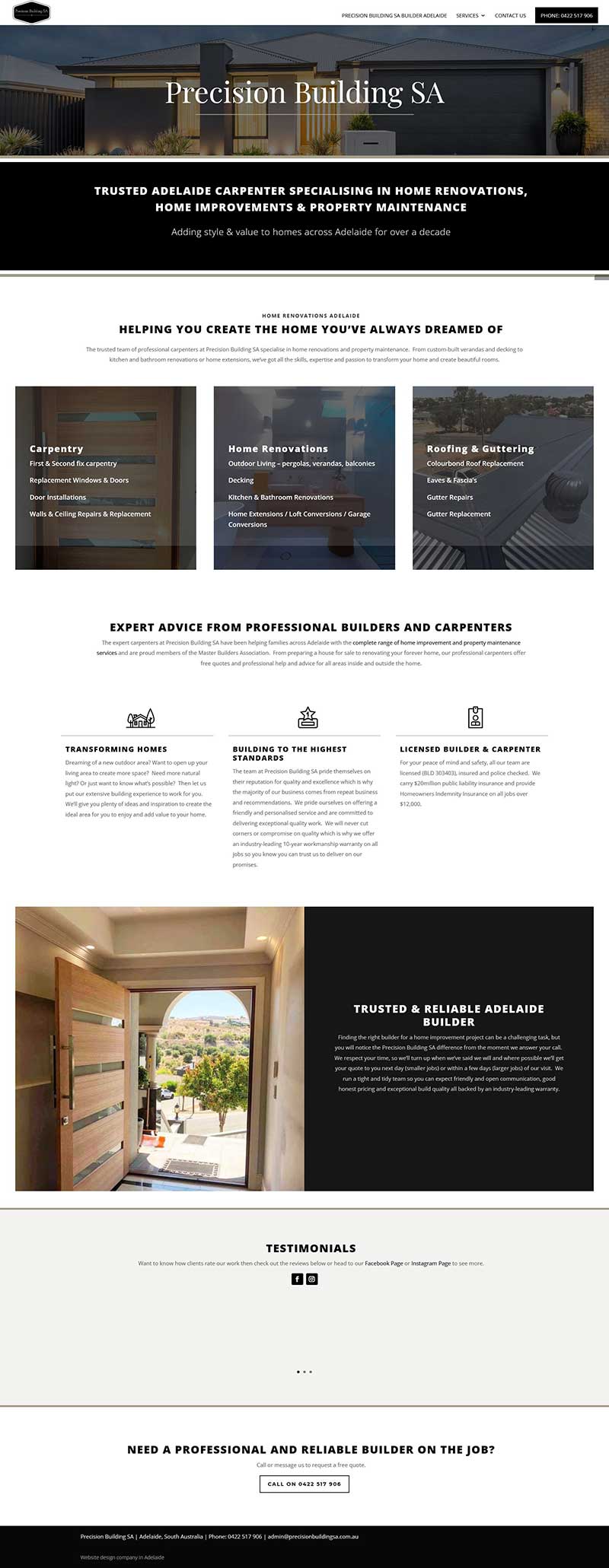 website design in adelaide house builder renovations