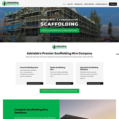 Web design for scaffolding company in Adelaide