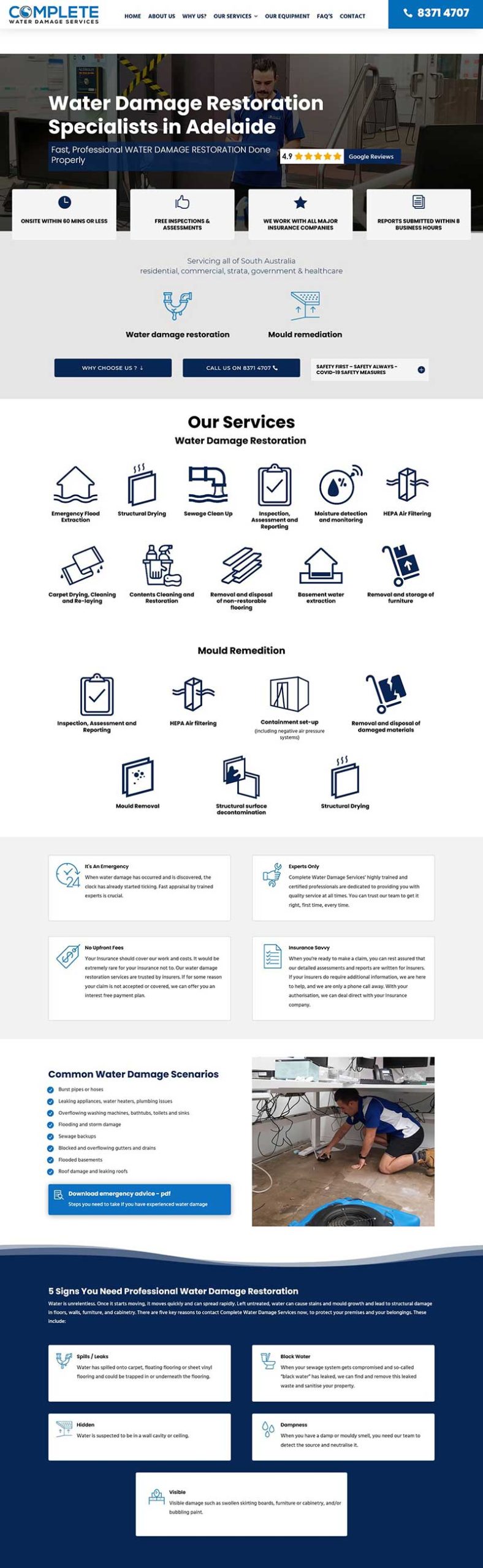 Website design for plumbing company in Adelaide