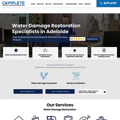 Website design for plumbing company in Adelaide