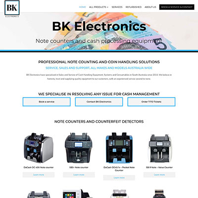 Product cataloge website for note counting and coin handling