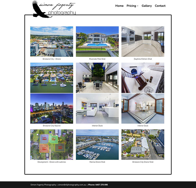 Website build for a photography business in Adelaide