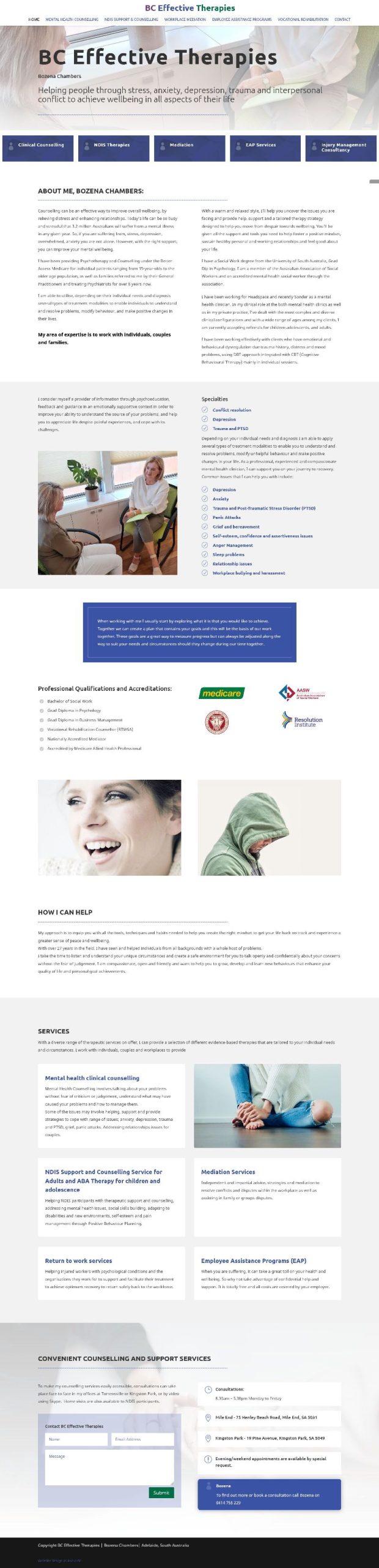 Website design for Mental Health Counsellor Adelaide