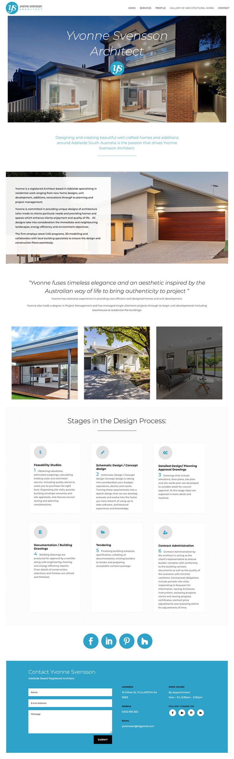 website design for architect Yvonne Svensson in Adelaide website design for architect Yvonne Svensson in Adelaide