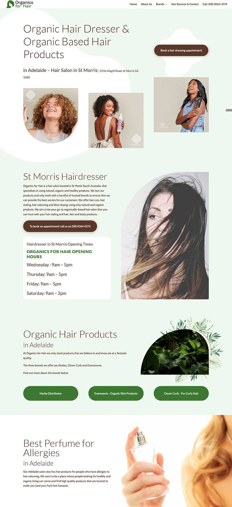 website design for hairdresser in adelaide organic products website design for hairdresser in adelaide organic products