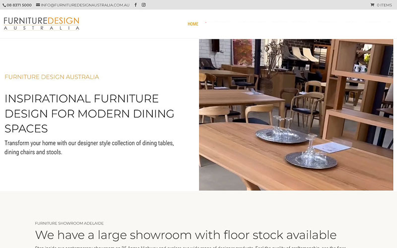 Website Design for furniture store Adelaide