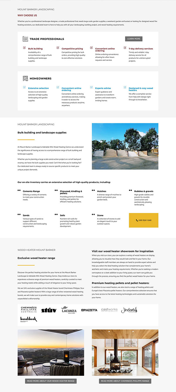 website design for Mount Barker Lanscape Centre website design for Mount Barker Lanscape Centre