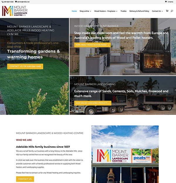 website design for Mount Barker Lanscape Centre